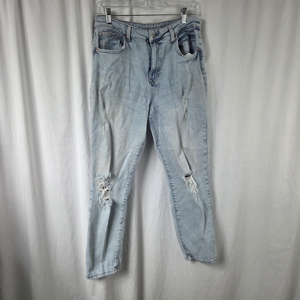 No Boundaries Jeans Juniors 11 Light Wash High Rise Skinny Distressed Denim